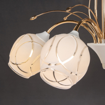 Люстра Verner Lighting N2357/6, 40 Вт, E27, 6 ламп, белый/золото