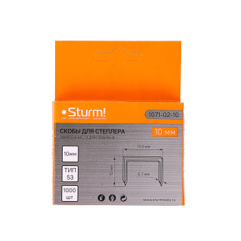 Скоба д/степлера STURM (арт.1071-02-10) тип 53 * 1/20/200