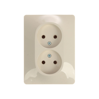 Розетка "Glossa" СП 2-мест. бежевая б/з GSL000220 *1/15/90
