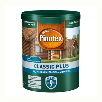 Защитно-декоративное покрытие 0.9 л для древесины PINOTEX Classic Plus 3 в 1, сосна