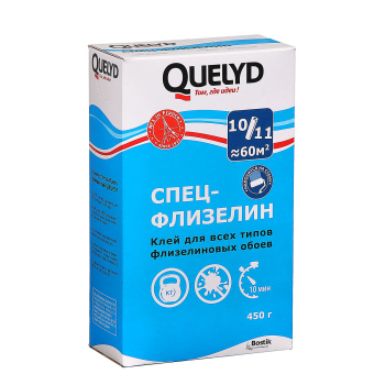 Клей для обоев Quelyd Спец-флизелин, 60 м², 450 г