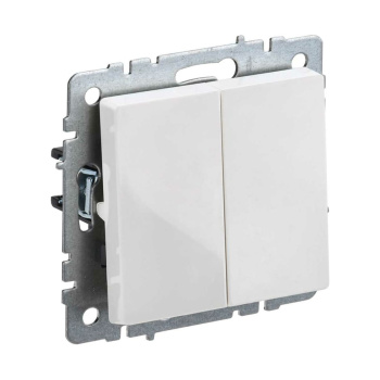 Механизм выключателя "BRITE" 2-кл. белый IEK BR-V20-0-10-K01   *1/10/100