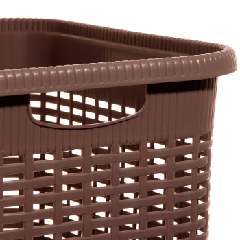 Корзина для белья пластм. 50л 420×310×560мм Коричневый арт.431293414 ("Бытпласт") *1/6