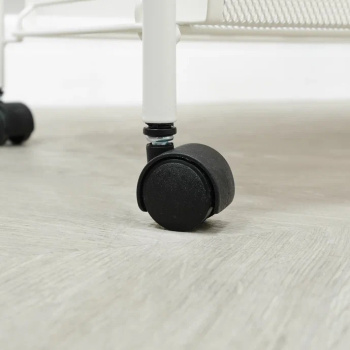 Этажерка металл. "Ладья1К" 3-х ур.: 3 корз., в.0,76м,ш.0,44,гл.0,17м, на колес. Белая Э321Б "ЗМИ" *1