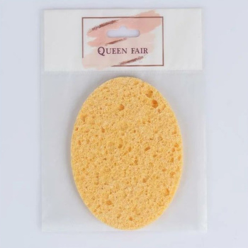 яяяСпонж д/умывания целлюлоза Овал 11*8*0,8см влажн МИКС пакет QF 443007