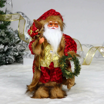 Дед Мороз - Лесовичок "Новый год на пороге" 30 см, Красный