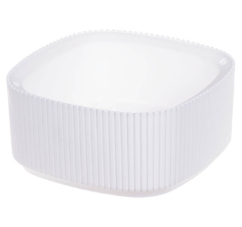 Кашпо пластм. "Стрип" 0,9л 165х165мм h75мм со вставкой Белый М3249 ("М-Пластика") *1/16