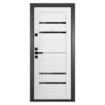 Дверь входная Двери Гуд Geroy 2, 860х2050х90 мм, левая, бетон графит/белый