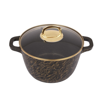 Кастрюля алюм. литая а/приг. Kukmara "Грация" черный/золото 3,5л Стекл.кр. кчз35а (Кукмор) *1/3
