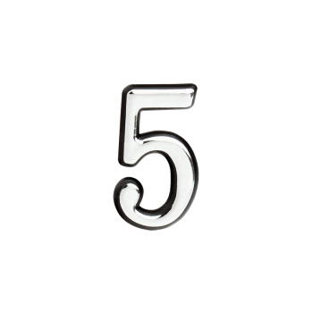 Номер квартирный самоклеющ. хром пластик №5 НОРА-М *10/100/500