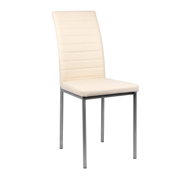 Стул СОРЕНТО ПЛЮС кожазам КРЕМОВЫЙ+металл.каркас*4